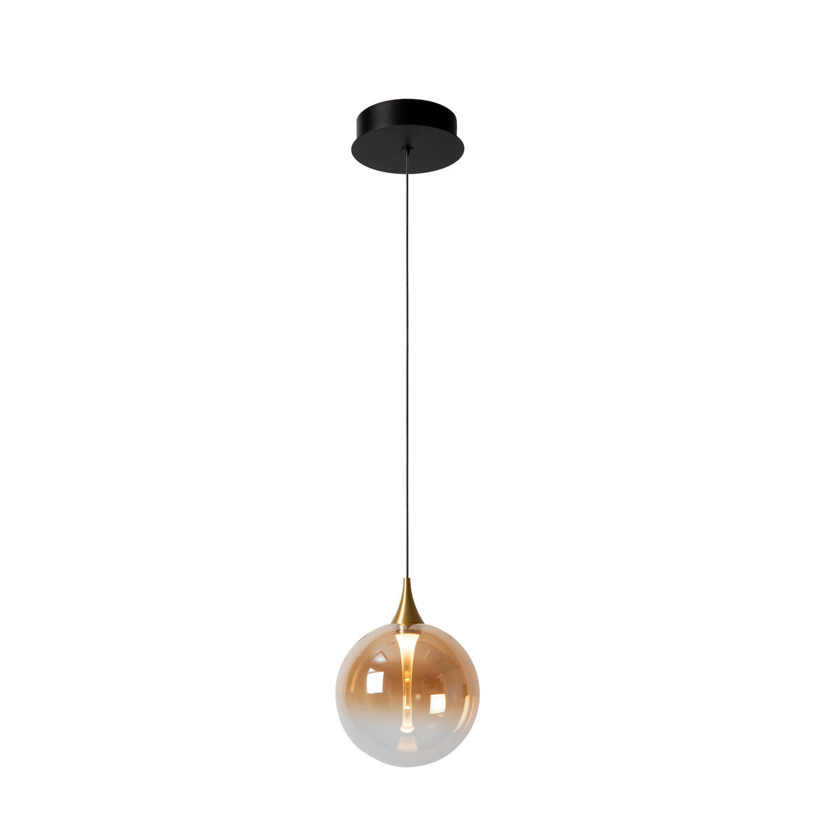 LED-HÄNGELEUCHTE GISELA 16/16/150 cm   - Schwarz/Orange, Design, Glas (16/16/150cm) - Lucide