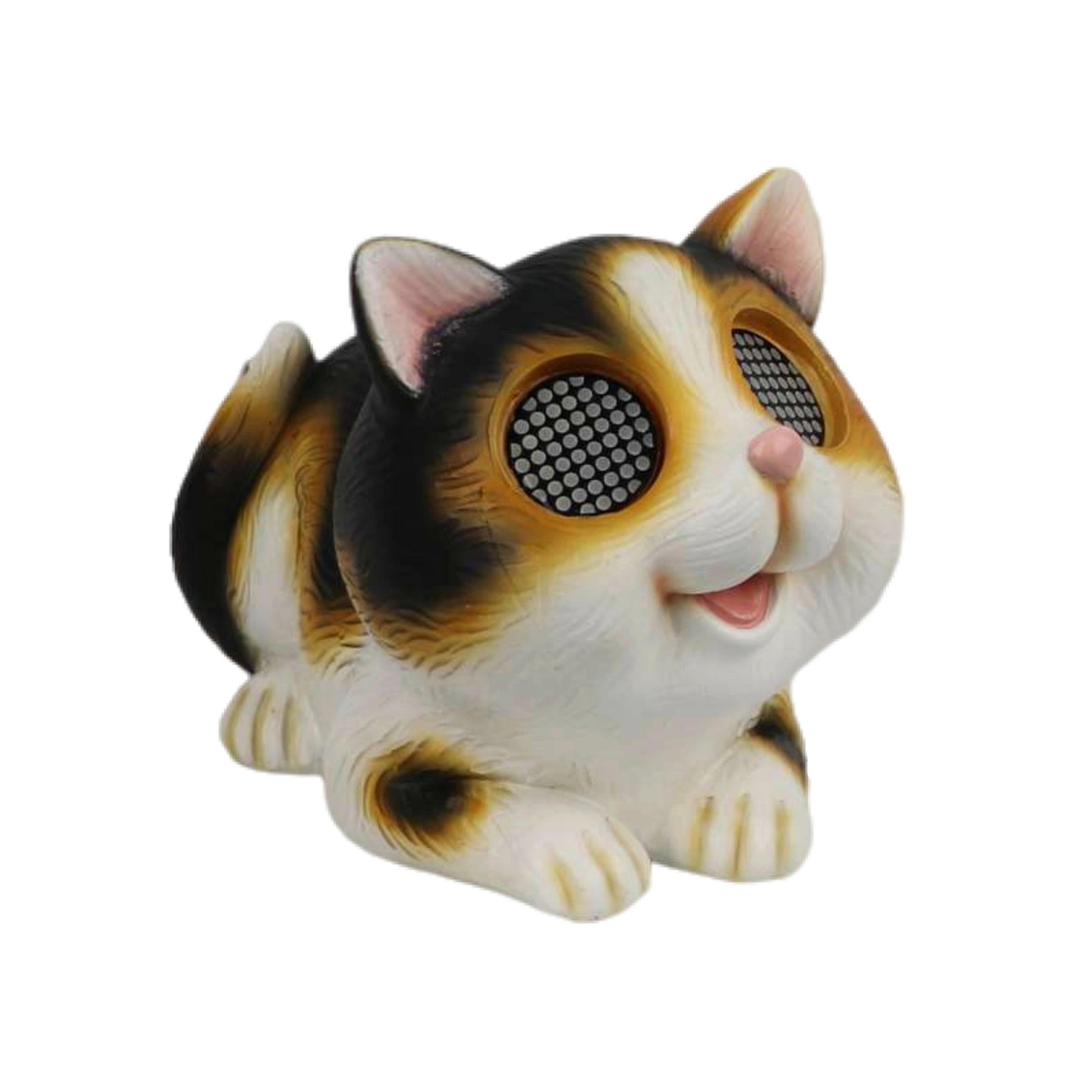 PISICĂ DECORATIVĂ - maro/alb, Lifestyle, plastic (24/13,5/16,5cm)