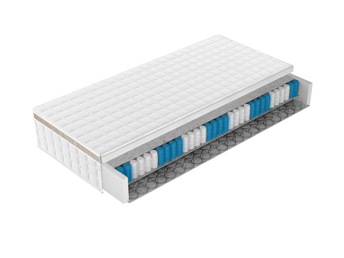 BOXSPRINGMATRATZE - Weiss, Textil (180/200cm)