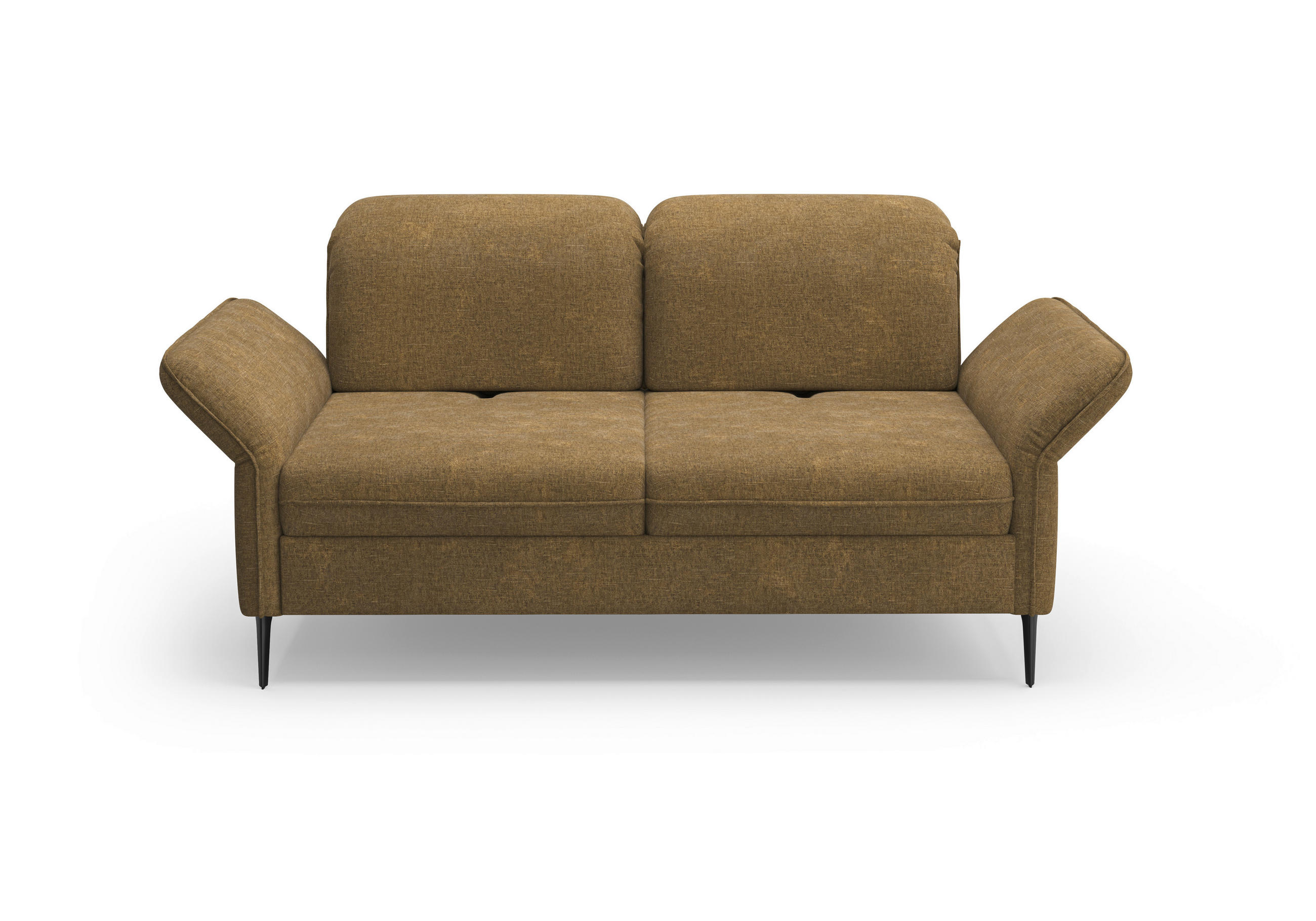 2,5-SITZER in Flachgewebe Olivgrün  - Schwarz/Olivgrün, KONVENTIONELL, Textil/Metall (189/92/123cm) - Sit & More