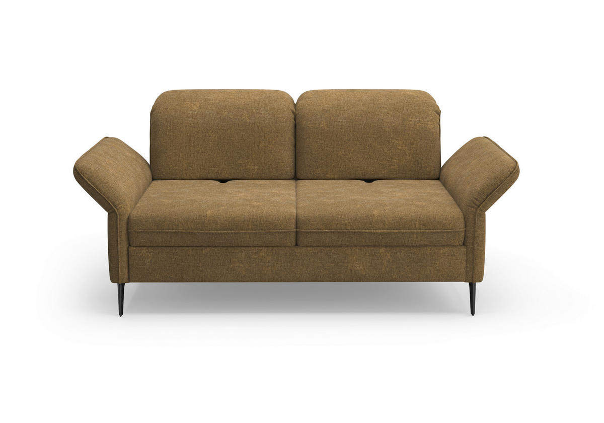 2,5-SITZER in Flachgewebe Olivgrün  - Schwarz/Olivgrün, KONVENTIONELL, Textil/Metall (189/92/123cm) - Sit & More