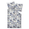 BETTWÄSCHE DAVOS Biber 135/200 cm  - Sandfarben/Blau, Basics, Textil (135/200cm) - Janine