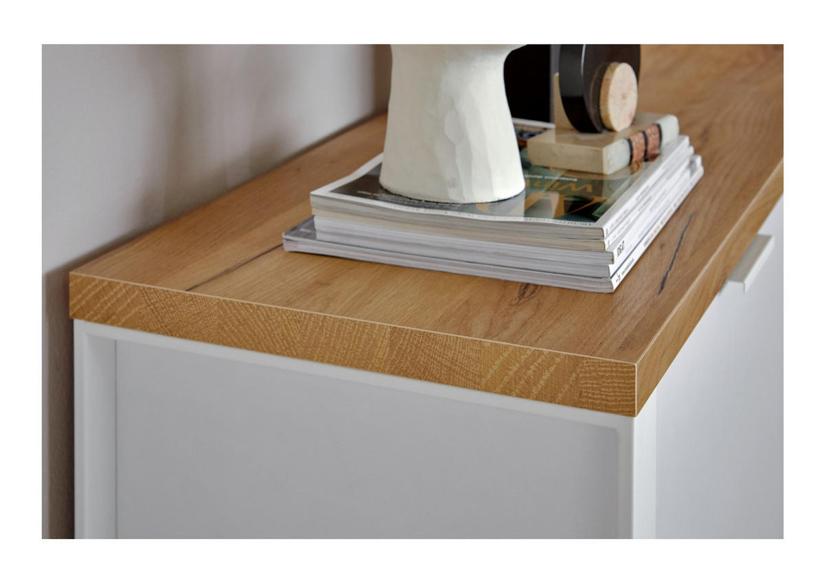 SIDEBOARD  in 180/76/40 cm  - Eichefarben/Weiß, KONVENTIONELL, Holzwerkstoff/Metall (180/76/40cm) - Livetastic
