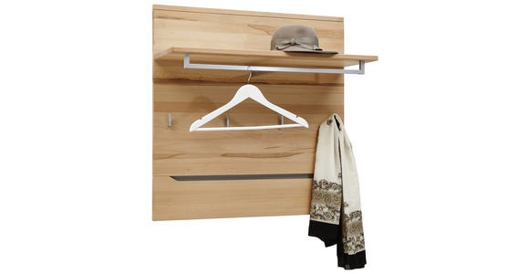 GARDEROBENPANEEL 80/80/30 cm - Buchefarben/Alufarben, Natur, Holz/Metall (80/80/30cm) - Valnatura