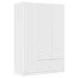 KLEIDERSCHRANK  in Weiß  - Weiß, Trend, Holzwerkstoff/Kunststoff (136/197/54cm) - Xora