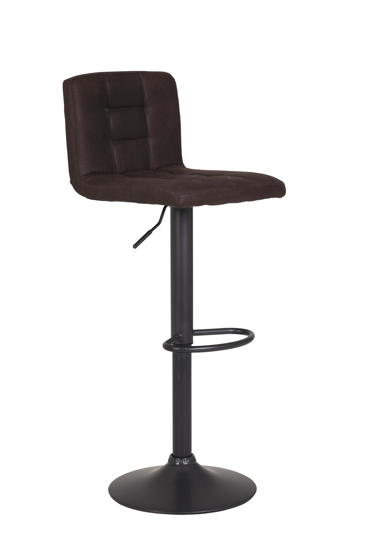 BARHOCKER-SET Mikrofaser Schlammfarben Stahl Sitzfläche 360° drehbar  - Schlammfarben/Dunkelgrau, MODERN, Textil/Metall (40/85/48cm) - MID.YOU