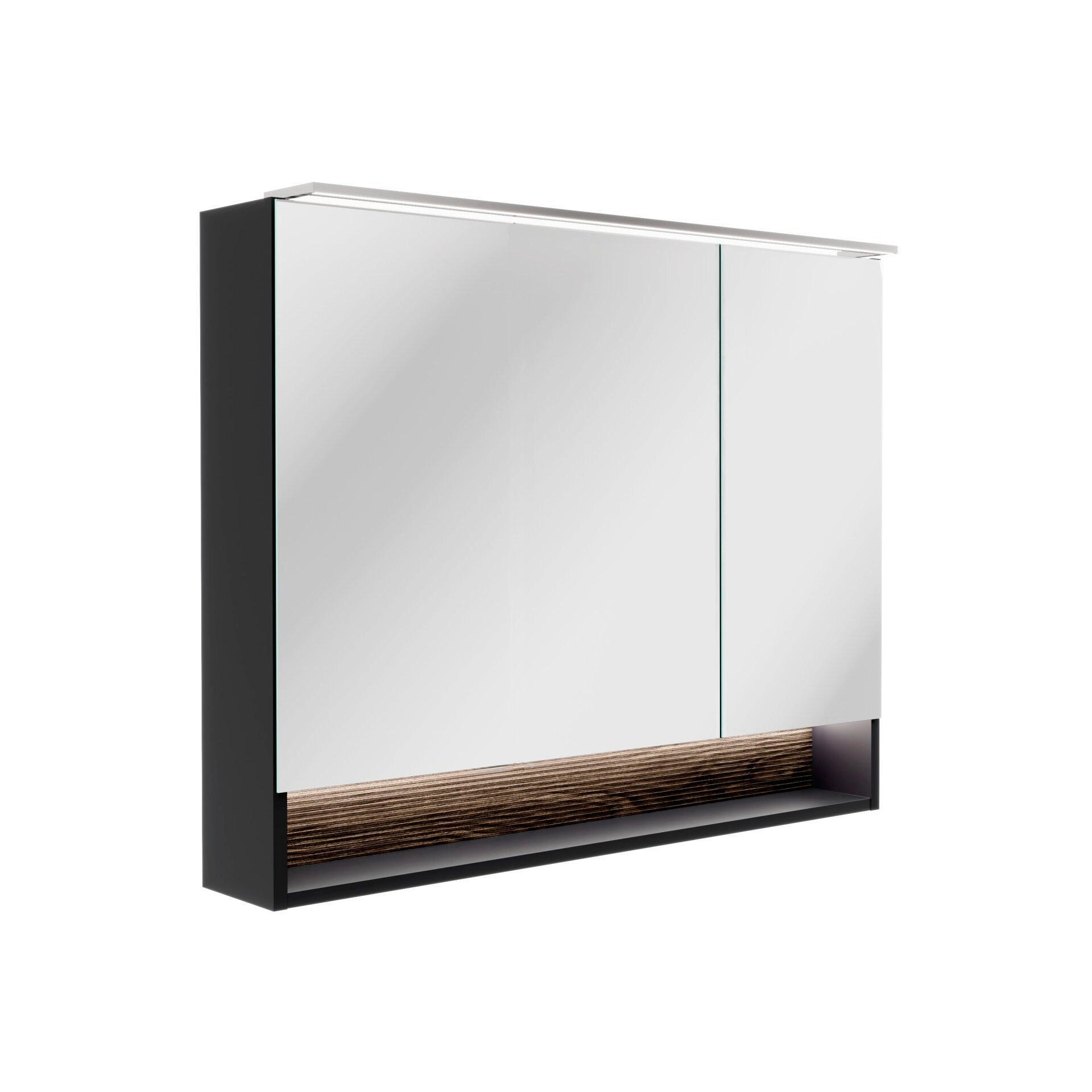 SPIEGELSCHRANK 90/71,8/15,6 cm  - Silberfarben/Schwarz, Basics, Glas/Holzwerkstoff (90/71,8/15,6cm) - MID.YOU