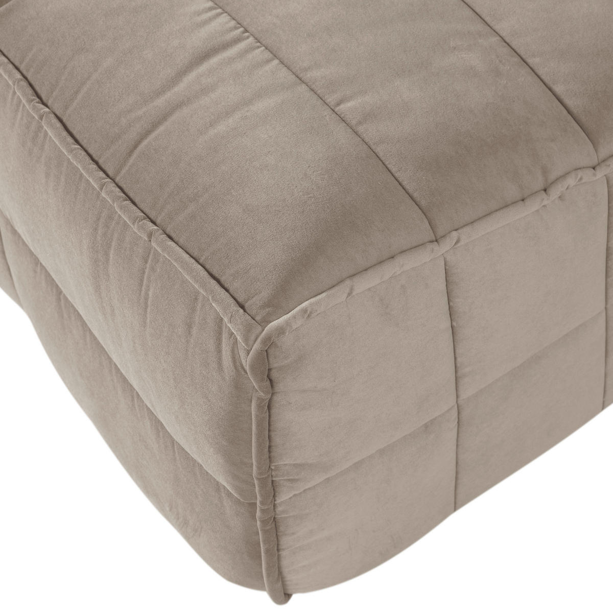 SITZBANK 164/86/75 cm Samt Taupe Kunststoff  - Taupe/Schwarz, MODERN, Kunststoff/Textil (164/86/75cm) - Livetastic