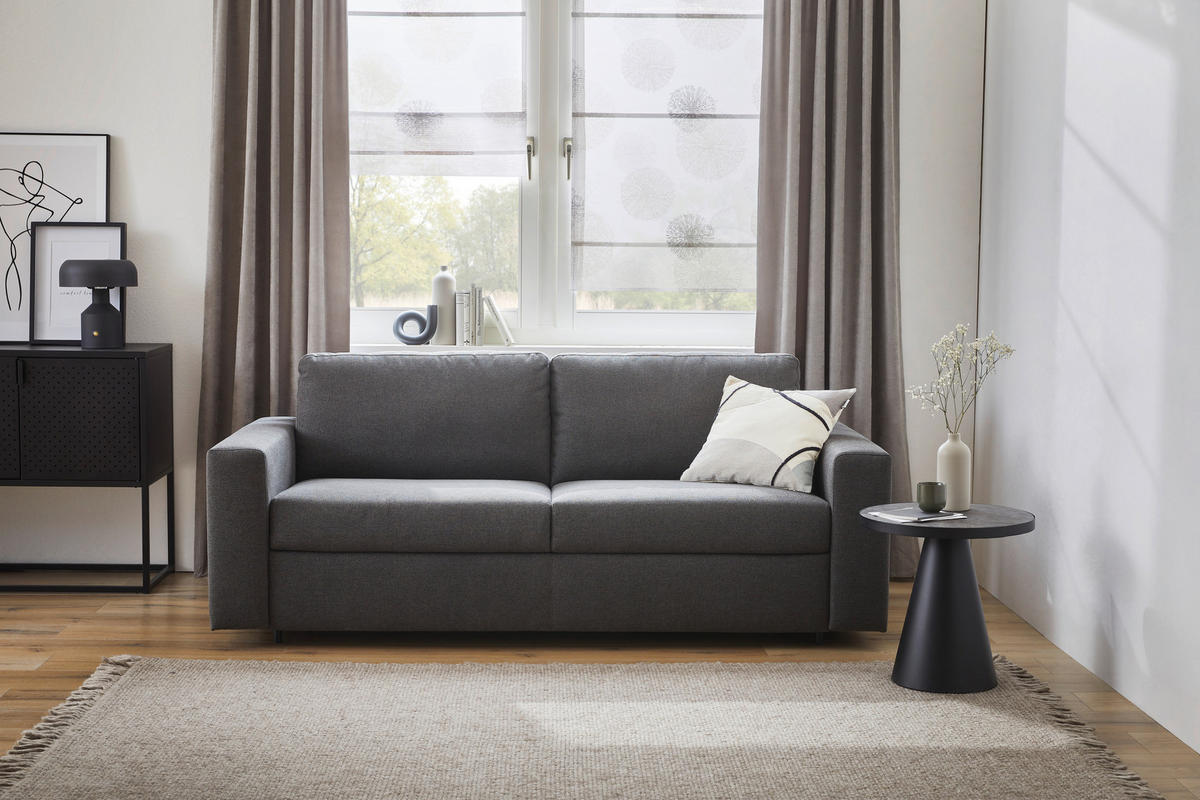 SCHLAFSOFA Webstoff Graphitfarben  - Schwarz/Graphitfarben, KONVENTIONELL, Kunststoff/Textil (198/84/98cm) - Novel