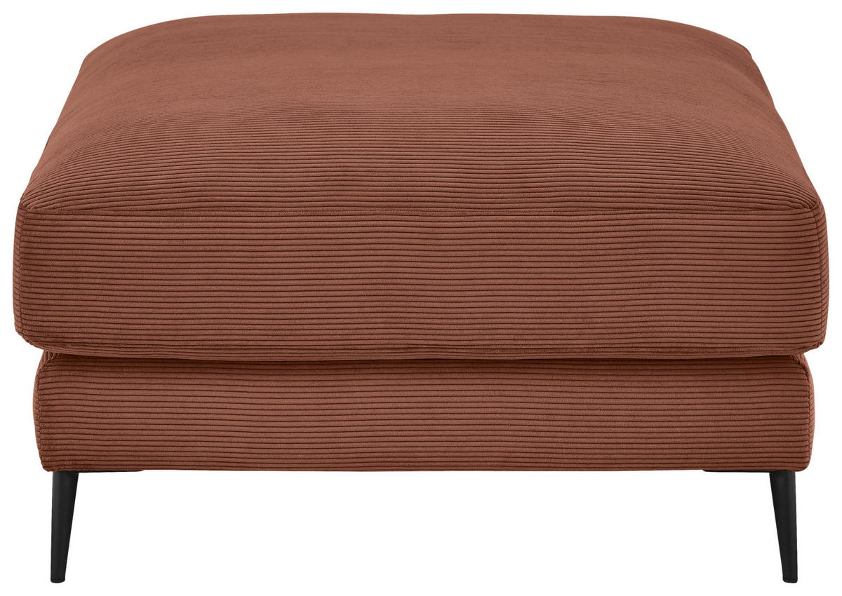 HOCKER Feincord Rostfarben  - Rostfarben/Schwarz, Design, Textil/Metall (90/43/90cm) - Dieter Knoll