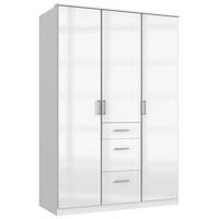 RUHÁSSZEKRÉNY fehér, magasfényű fehér  - króm/magasfényű fehér, Basics, faalapú anyag (135/199/58cm) - MID.YOU