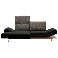 ECKSOFA  in Flachgewebe Dunkelgrün  132/240 cm  - Chromfarben/Dunkelgrün, Design, Holz/Textil (132/240cm) - Koinor