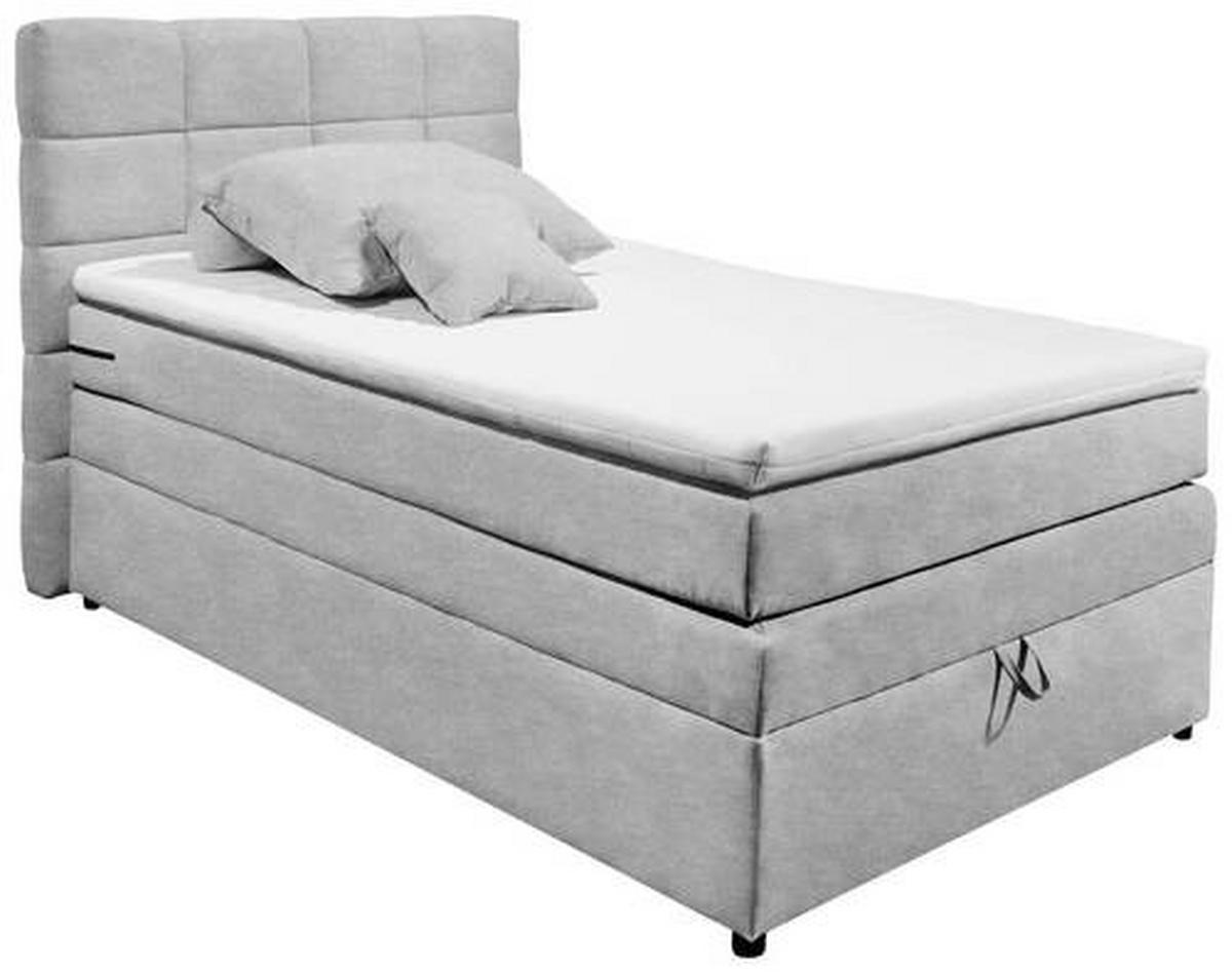 BOXSPRINGBETT 120/200 cm  in Silberfarben  - Silberfarben, KONVENTIONELL, Kunststoff (120/200cm) - MID.YOU