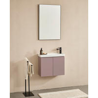 BADEZIMMER 3-teilig  in  - Weiß Hochglanz/Rosa, MODERN, Keramik/Holzwerkstoff (60/140/22cm) - MID.YOU