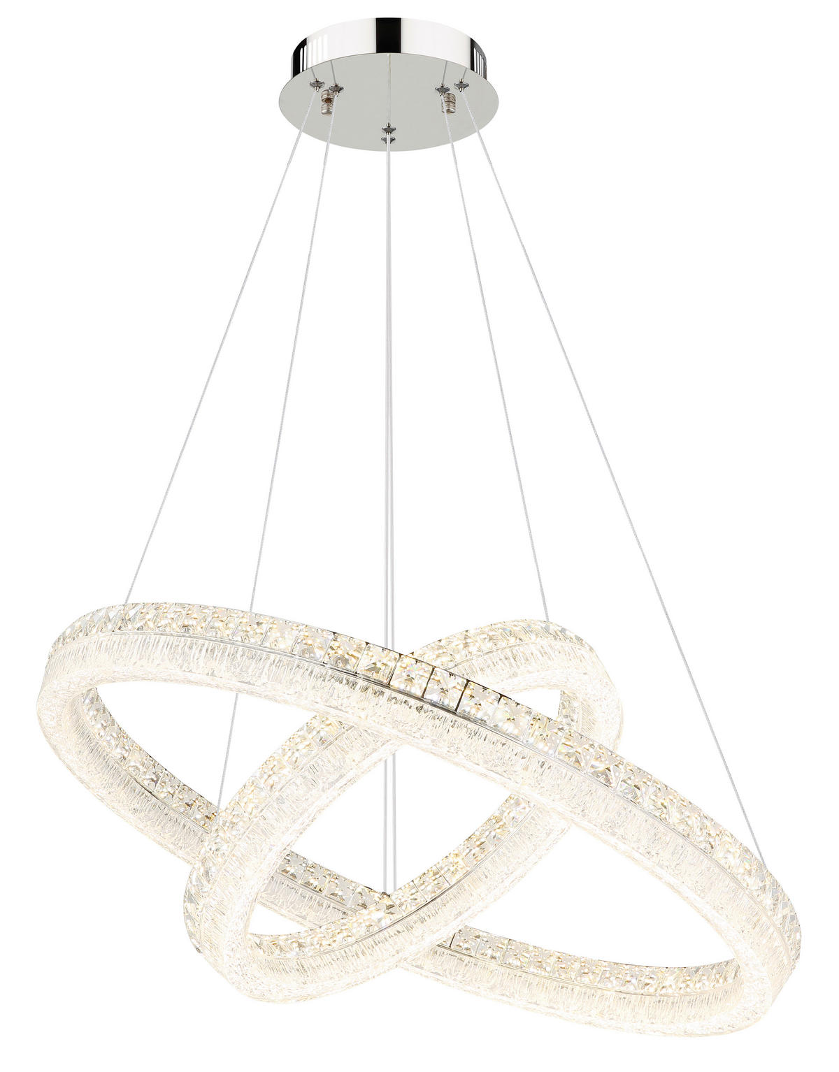 LED-HÄNGELEUCHTE 80/120 cm  - Klar/Chromfarben, Design, Glas/Kunststoff (80/120cm) - Globo