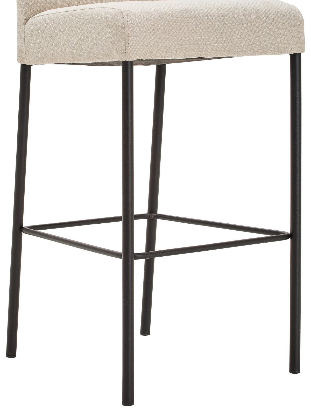 BARHOCKER Webstoff Schwarz, Beige Eisen Stoffauswahl  - Beige/Schwarz, Design, Textil/Metall (42/102/50cm) - home24