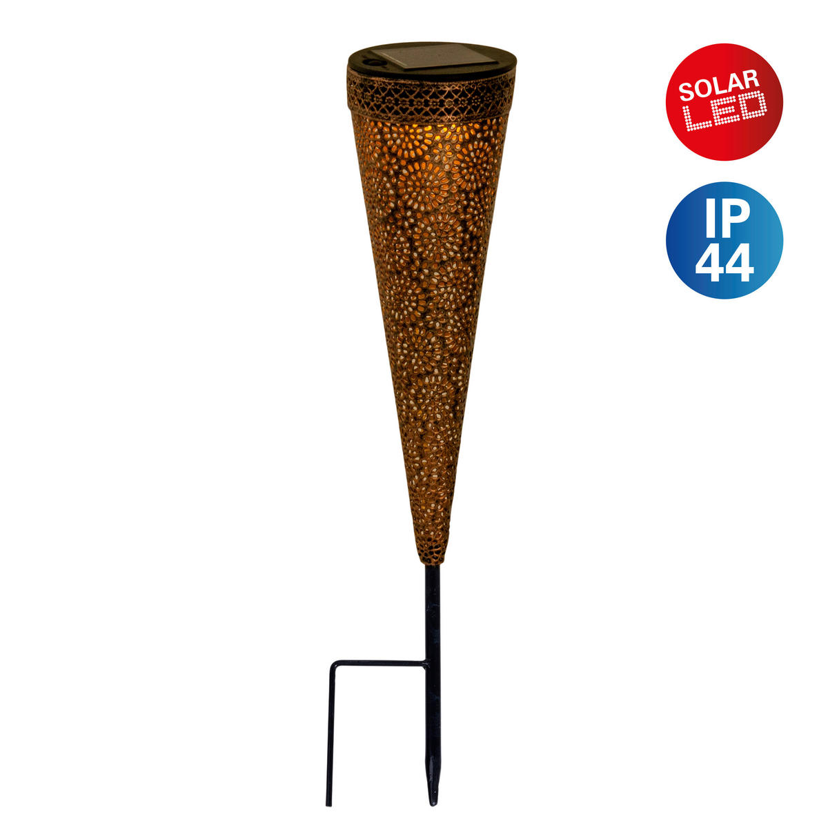 SOLARLEUCHTE Paula 8,5/8,5/40 cm   - Schwarz/Braun, Basics, Kunststoff/Metall (8,5/8,5/40cm) - Näve