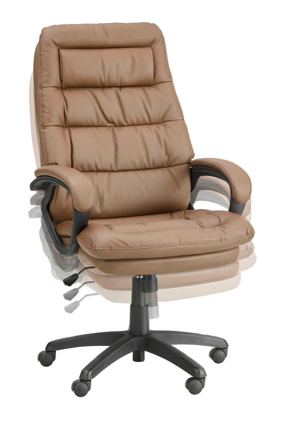 KANCELÁŘSKÉ KŘESLO, vzhled kůže, hnědá, černá - černá/hnědá, Moderní, textil/plast (67/113-122.5/78cm) - MID.YOU