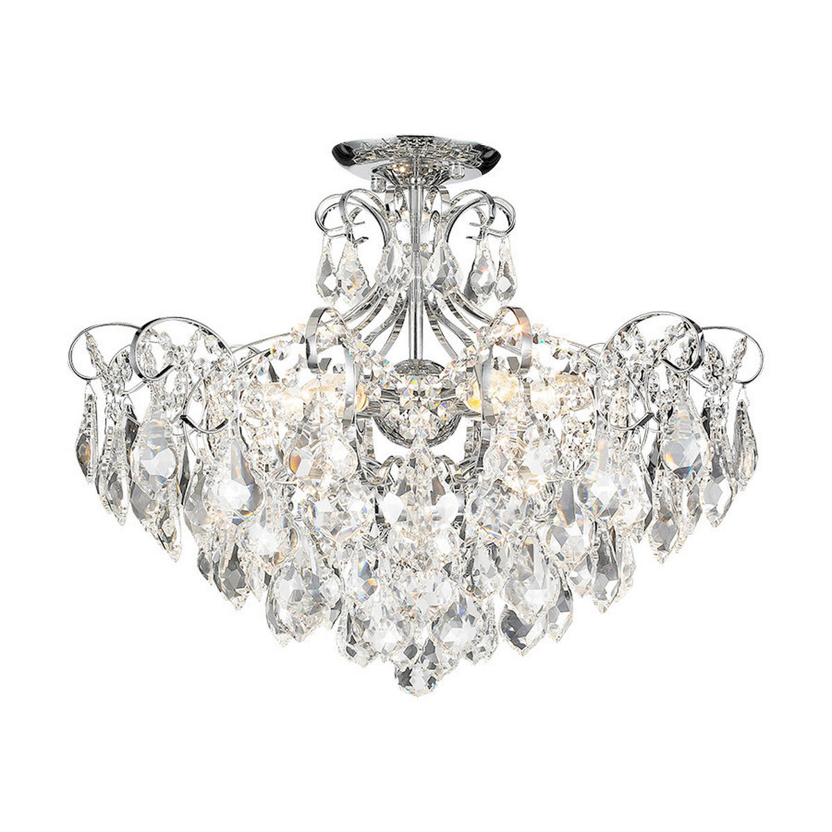 MENNYEZETI LÁMPA - krómszínű, Basics, fém (51/53/53cm)