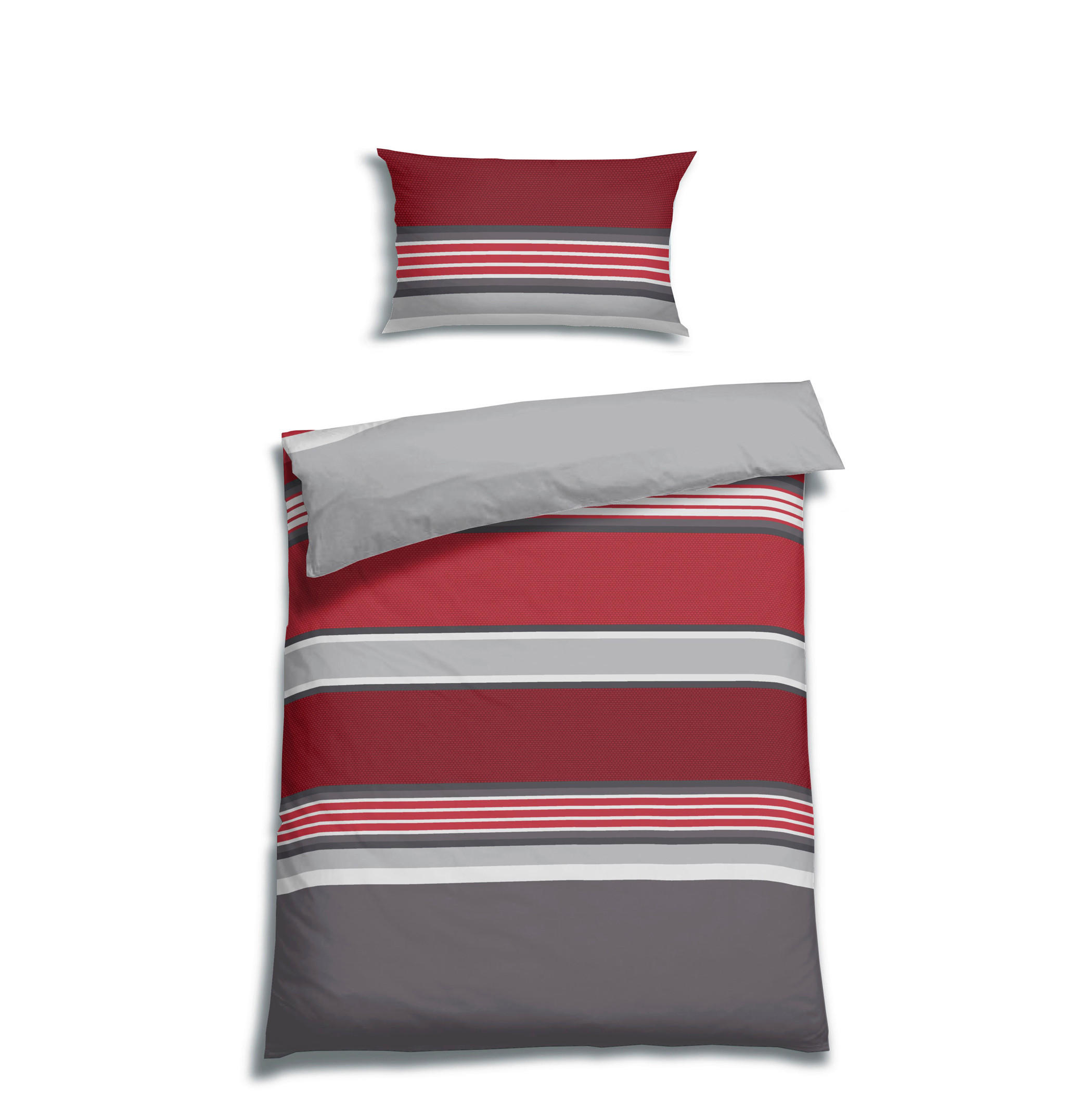 BETTWÄSCHE 2-teilig Satin 135/200 cm  - Rot, Basics, Textil (135/200cm) - Florella
