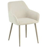 ARMLEHNSTUHL  in Eisen Webstoff  - Beige, KONVENTIONELL, Textil/Metall (56/81/61cm) - MID.YOU