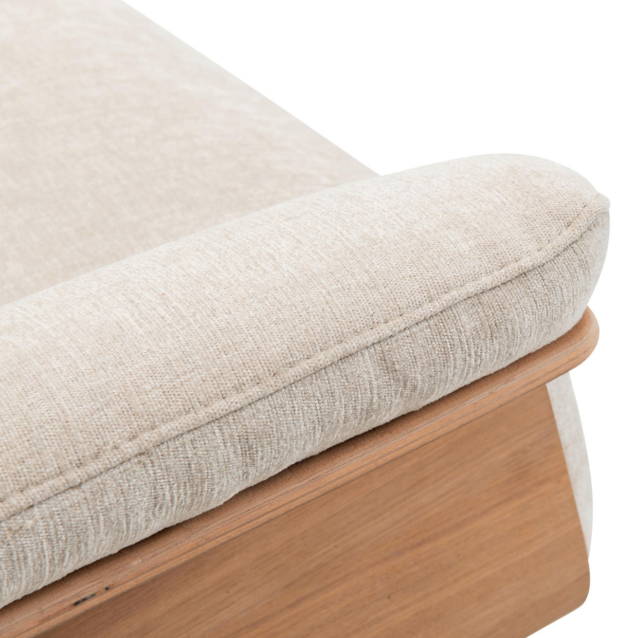 2-SITS SOFFA i chenille cremefärgad  - vit/ekfärgad, Klassisk, metall/trä (174/81/94cm) - Welnova