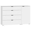 SIDEBOARD 135/87/43 cm  in Weiss  - Weiss/Schwarz, Design, Glas/Holzwerkstoff (135/87/43cm) - Jutzler