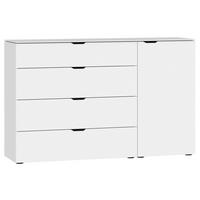 SIDEBOARD 135/87/43 cm  in Weiss  - Weiss/Schwarz, Design, Glas/Holzwerkstoff (135/87/43cm) - Jutzler