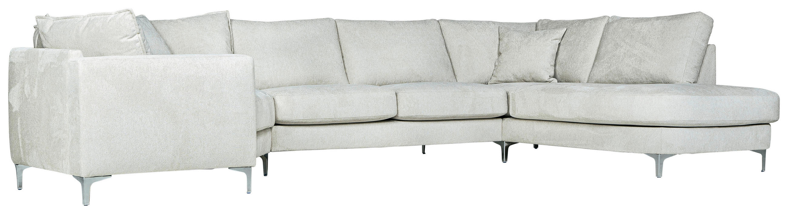 SOFFA i beige  - beige/aluminiumfärg, Klassisk, metall/trä (391/87/198cm) - Novel