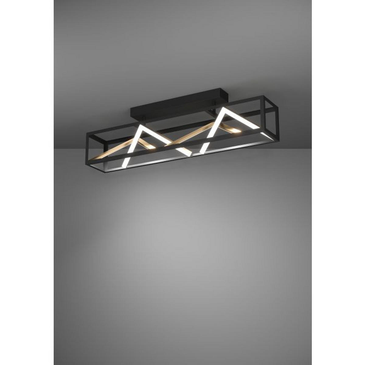 LED PLAFONJERA PENELA  - zlatno-braon/crna, Dizajnerski, metal (87/15/24cm)