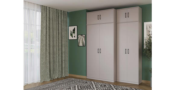 AUFSATZSCHRANK 72/43/36 cm   - Kaschmir/Schwarz, Basics, Holzwerkstoff/Metall (72/43/36cm) - Xora