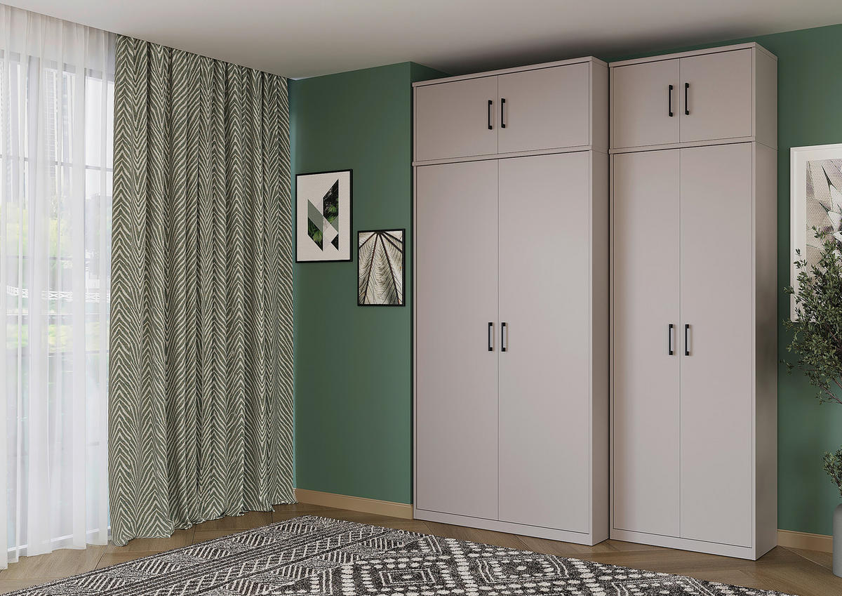 AUFSATZSCHRANK 72/43/36 cm   - Kaschmir/Schwarz, Basics, Holzwerkstoff/Metall (72/43/36cm) - Xora