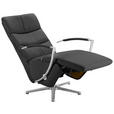 RELAXSESSEL in Leder Anthrazit  - Chromfarben/Anthrazit, Design, Leder/Metall (64/112/80cm) - Cantus