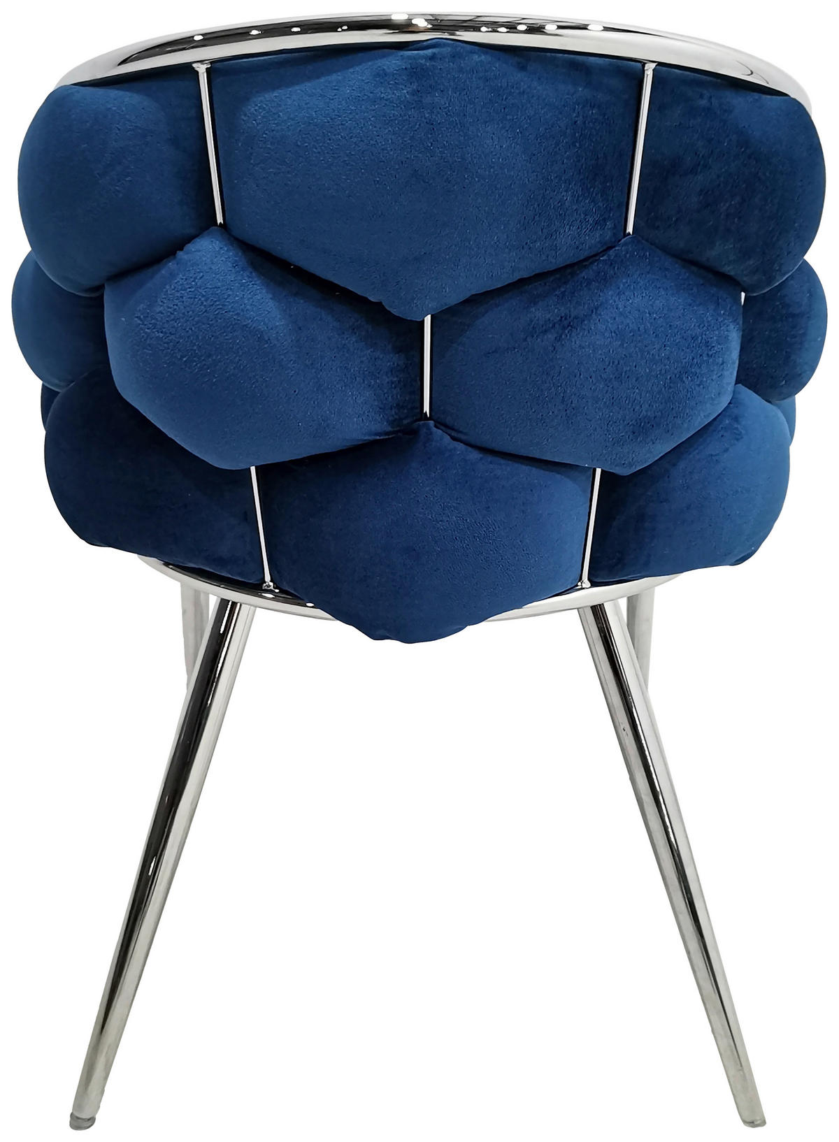 ARMLEHNSTUHL-SET 2 Stück  in Samt  - Blau/Silberfarben, MODERN, Textil/Metall (65/79/61cm) - Kayoom