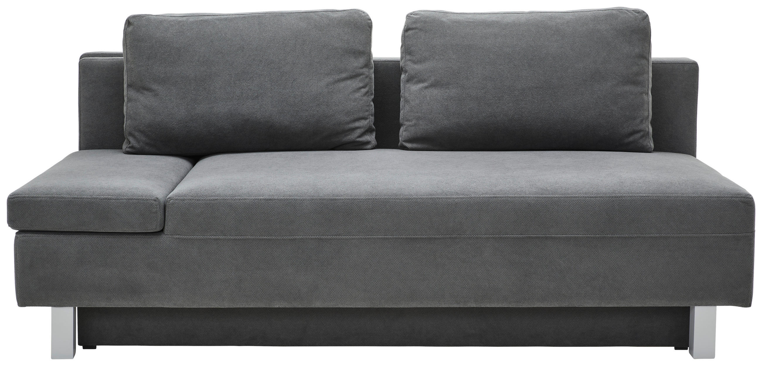 SCHLAFSOFA Flachgewebe Dunkelgrau  - Chromfarben/Dunkelgrau, Design, Holz/Textil (205/77-93/99cm) - Novel
