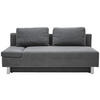 SCHLAFSOFA  mit Stoffauswahl, Schlafen auf Sitzhöhe, Armteil links Flachgewebe Dunkelgrau  - Chromfarben/Dunkelgrau, Design, Holz/Textil (205/77-93/99cm) - Novel