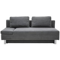 SCHLAFSOFA in Flachgewebe Dunkelgrau  - Chromfarben/Dunkelgrau, Design, Holz/Textil (205/77-93/99cm) - Novel