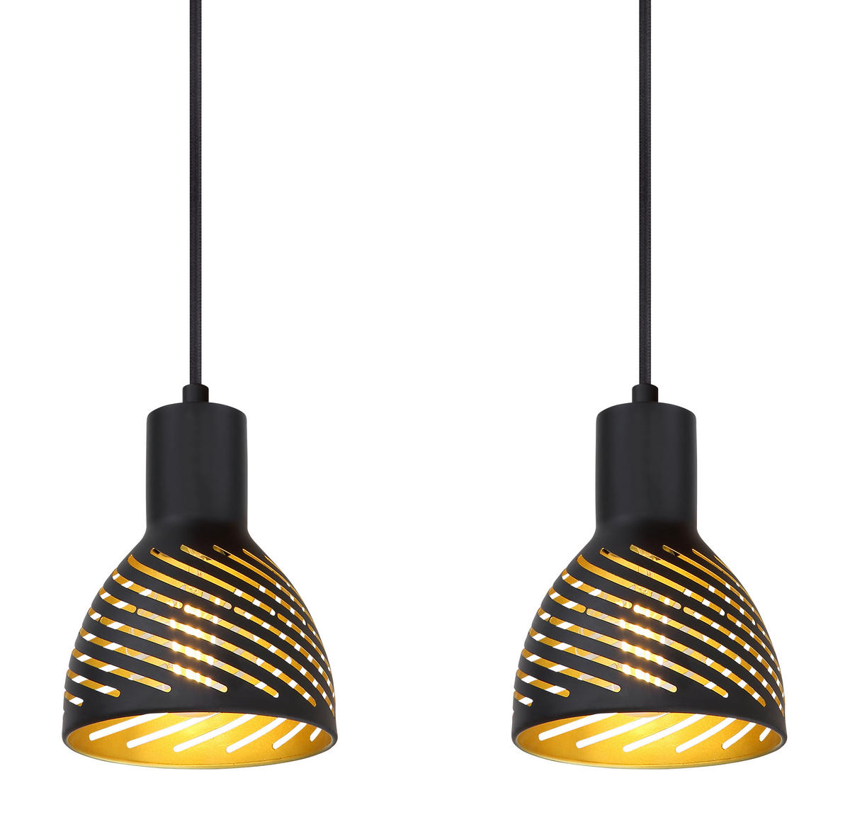 HÄNGELEUCHTE 90/12,5/120 cm    - Goldfarben/Schwarz, Basics, Metall (90/12,5/120cm) - Globo