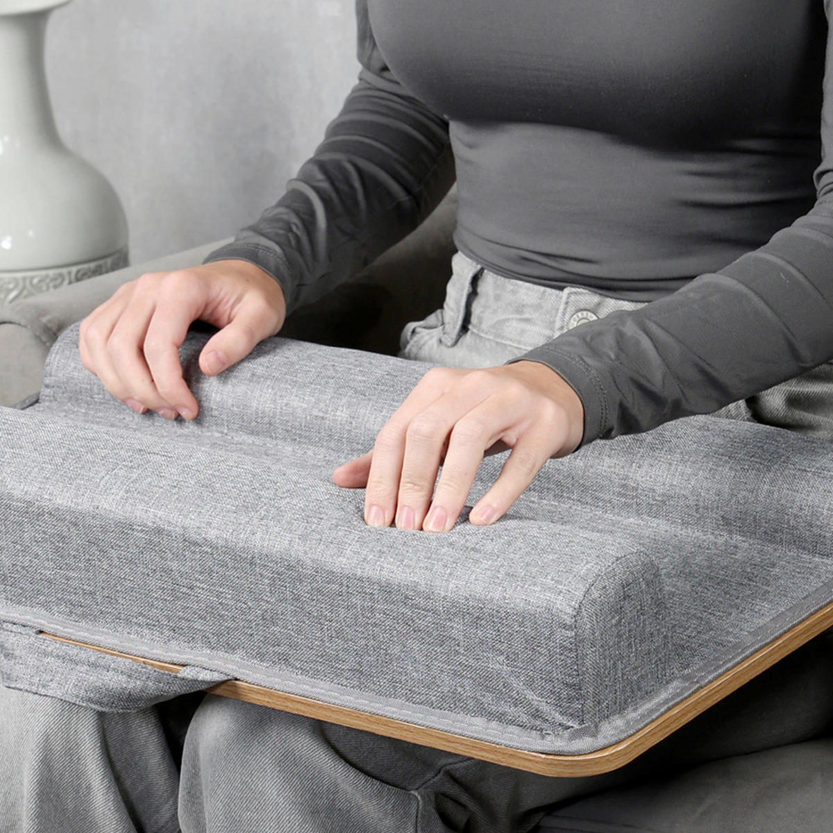 LAPTOPUNTERLAGE - Hellbraun/Grau, Basics, Holzwerkstoff/Kunststoff (55,5cm) - Kesper