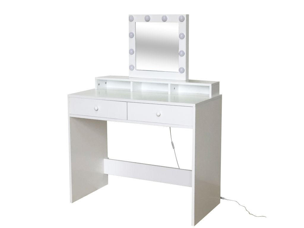 STOL ZA ŠMINKANJE bijela  - bijela, Lifestyle, staklo/drvni materijal (80/110/40cm) - Ambia Home