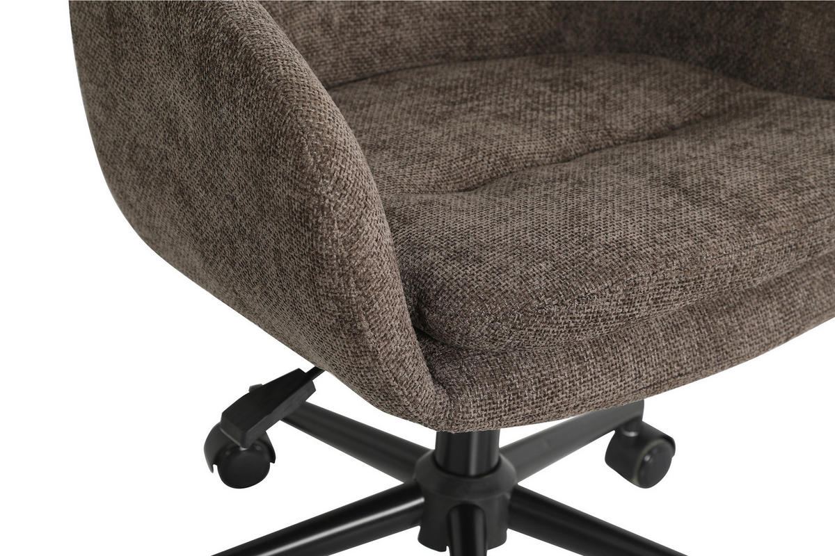 DREHSTUHL Chenille Braun, Schwarz  - Schwarz/Braun, MODERN, Textil/Metall (58/79/89/59cm) - Livetastic