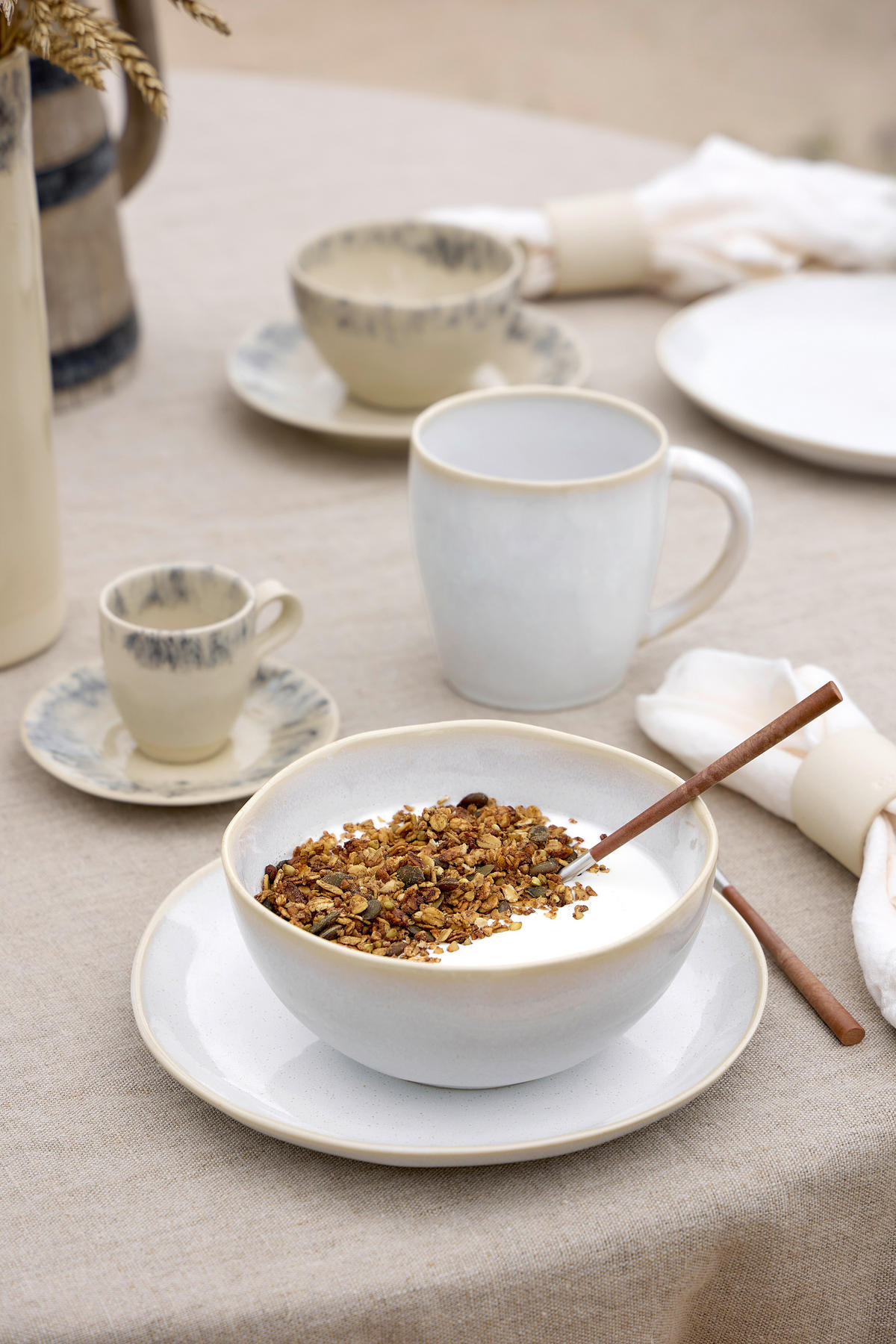 KAFFEEBECHERSET BRISA 6-teilig  - Weiß Hochglanz/Perlmutt, Basics, Keramik (0,44l) - Costa Nova