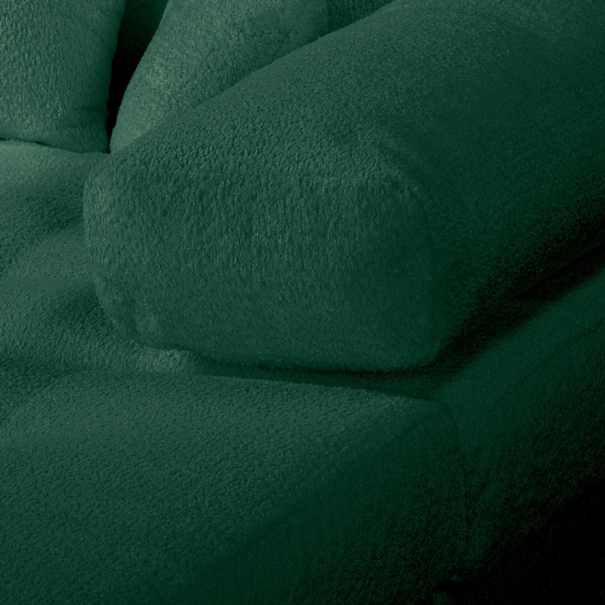 ECKSOFA Naomi in Chenille Grün Rückenkissen  284/243 cm  - Schwarz/Grün, Design, Kunststoff/Textil (284/243cm) - P & B