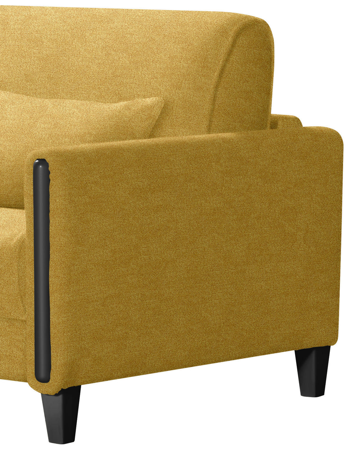 SCHLAFSOFA in Holz, Textil Schwarz, Currygelb  - Currygelb/Schwarz, Design, Holz/Textil (174/88/104cm) - Niels Andersson