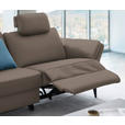 3-SITZER-SOFA in Leder Braun  - Schwarz/Braun, Design, Leder/Metall (190/84/99cm) - Dieter Knoll