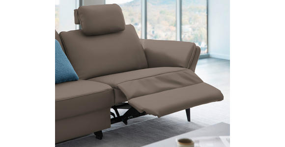 3-SITZER-SOFA in Leder Braun  - Schwarz/Braun, Design, Leder/Metall (190/84/99cm) - Dieter Knoll