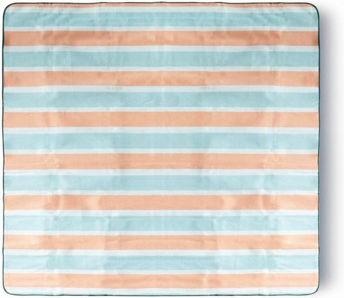 DEKA ZA PIKNIK 200/200 cm  CAPRI  - koralji/svijetlo plava, Basics, tekstil/plastika (200/200cm)