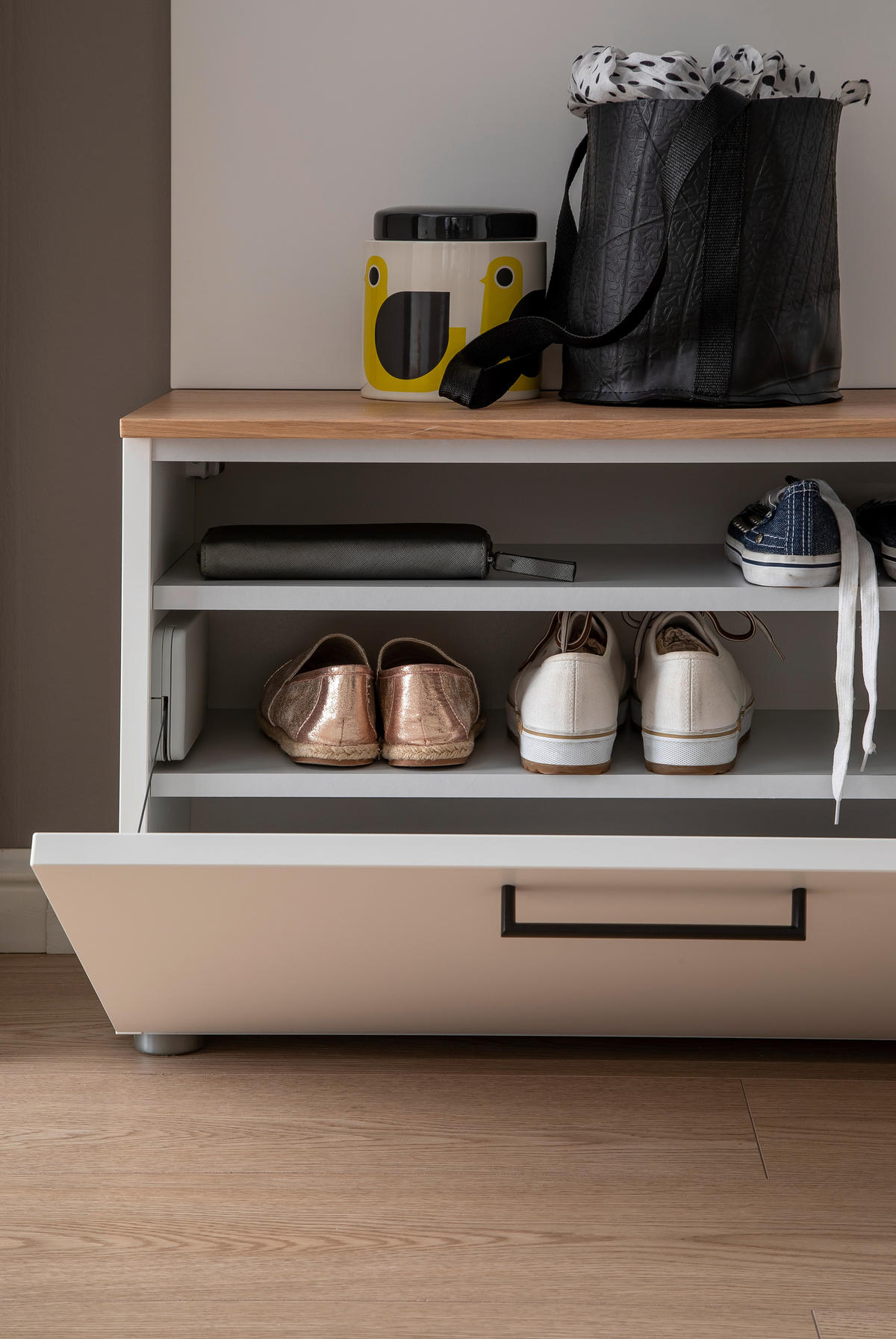 GARDEROBE 5-teilig  in 220/198/29 cm  - Wildeiche/Weiss, Design, Holz/Holzwerkstoff (220/198/29cm) - Moderano