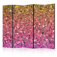 SKÄRMVÄGG  i trä, textil  gul, pink  - pink/gul, Basics, trä/textil (225/172/3cm) - artgeist