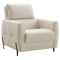 SESSEL in Plüsch Creme  - Creme/Schwarz, Design, Textil/Metall (89/91/101cm) - Stylife